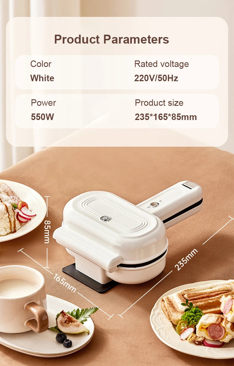 DMWD Double-Sided Press Sandwich Machine Frying Baking Pan Mini Cheese Grill Breakfast Maker Bread Hot Dog Toaster Electric Oven