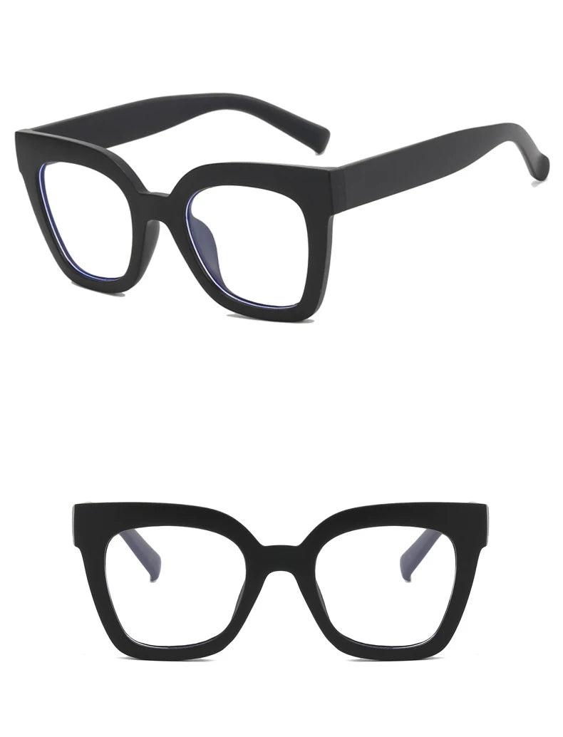 Sexy Square Brown Glasses Frame Women Transparent Anti Blue Light Blocking Female Eyeglasses Fashion Cateye Optical Eyewear