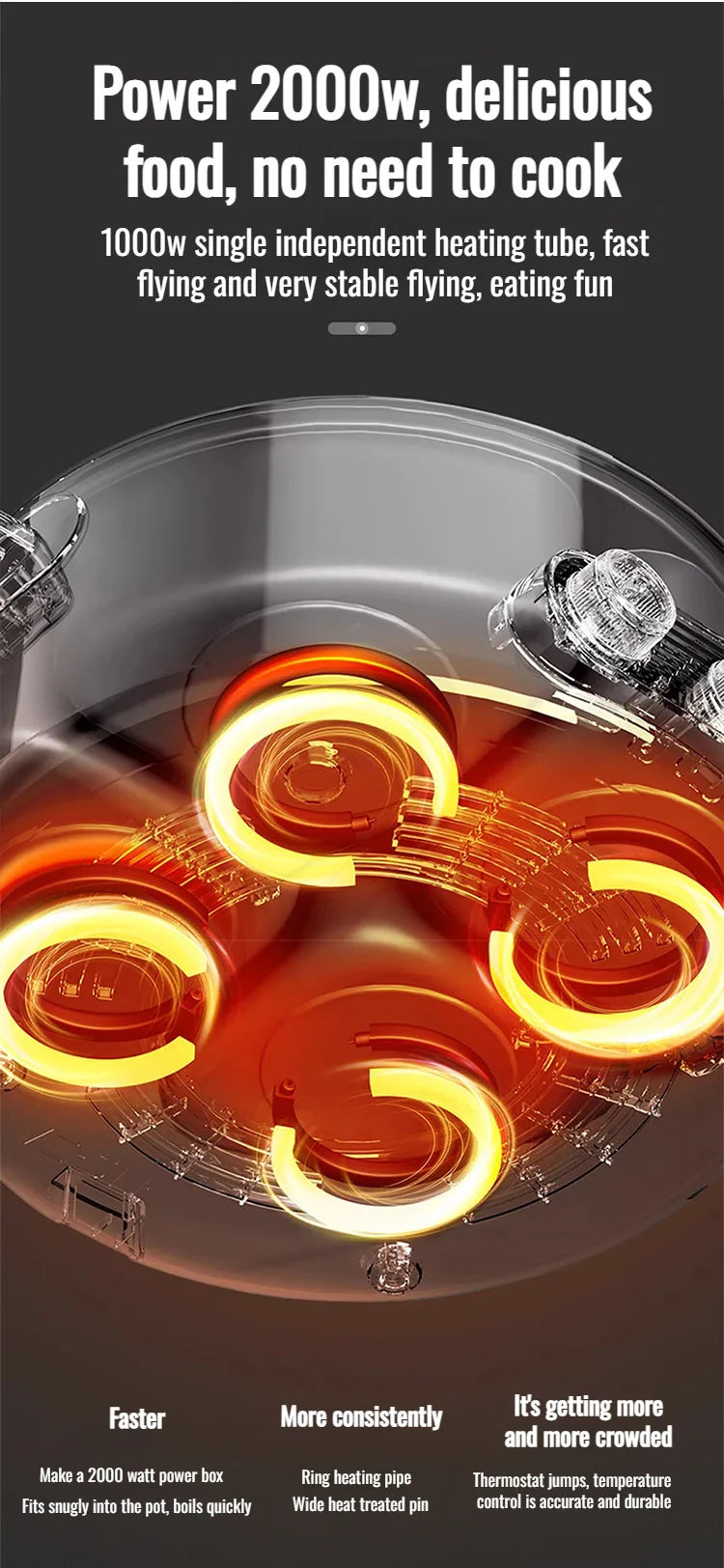 Electric Hot Home electric hot pot with separate controls Four-grid self-heating hot pot Split Mandarin Duck Pot Double-sex hot