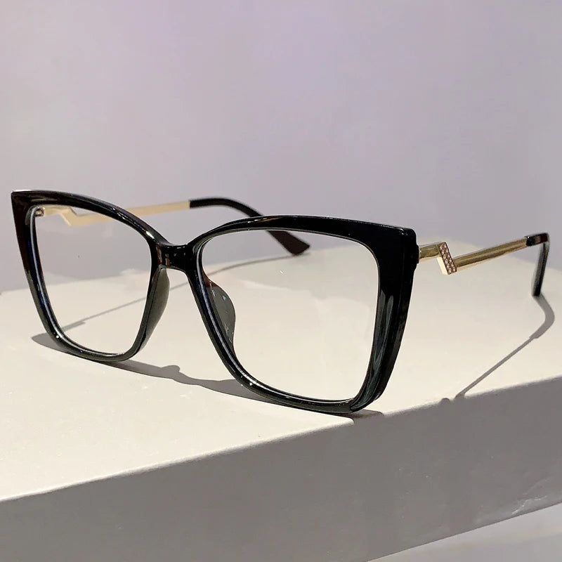 KAMMPT Vintage Cat Eye Women Glasses New Stylish Ultralight Eyeglasses Trendy Brand Designer High Quality Eyewear for Decoration