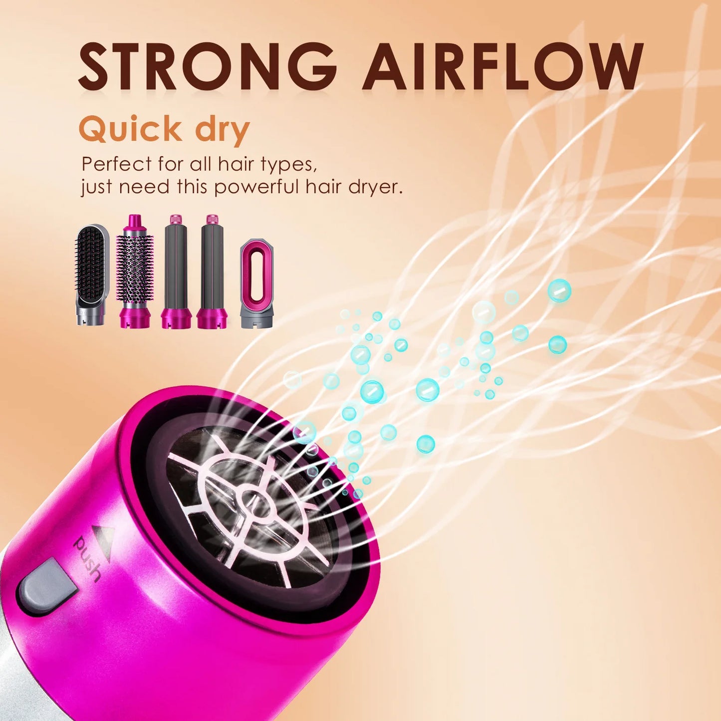 5 in 1 Hair Dryer Professional Hot Comb Set Curling Iron Hair Straightener Styling Tool For Airwrap Hair Dryer NEW 2025