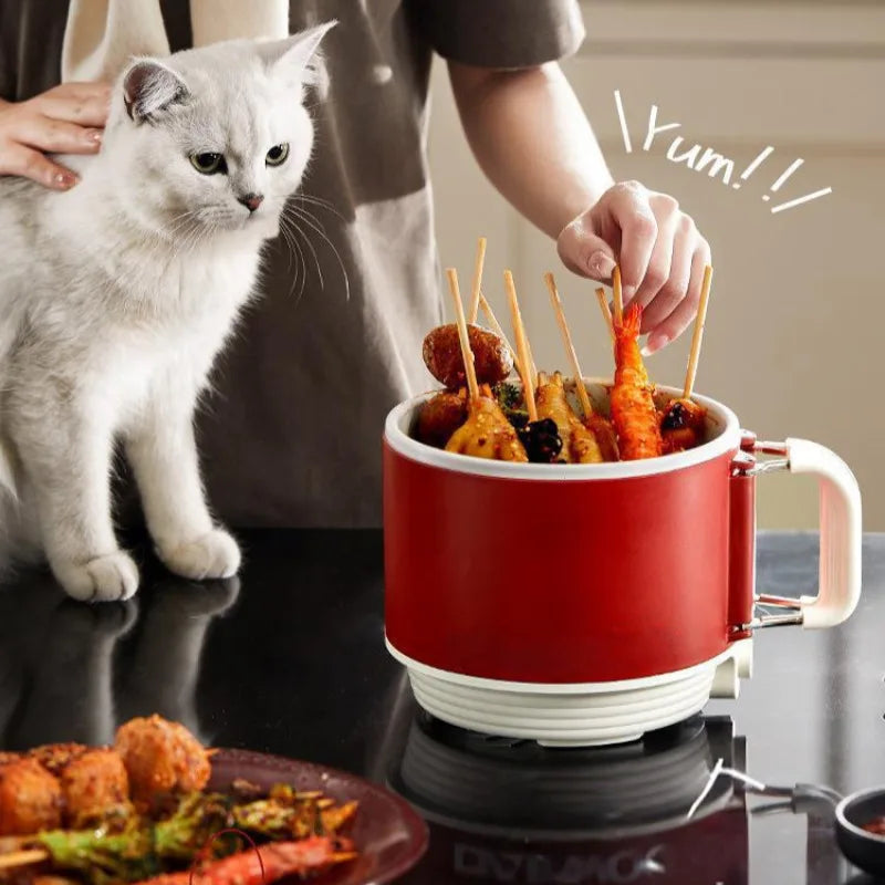 Multifunctional Portable electric cooking pot Electric Heating Pot frying pan For Students Dormitory Non-stick Noodle Partner