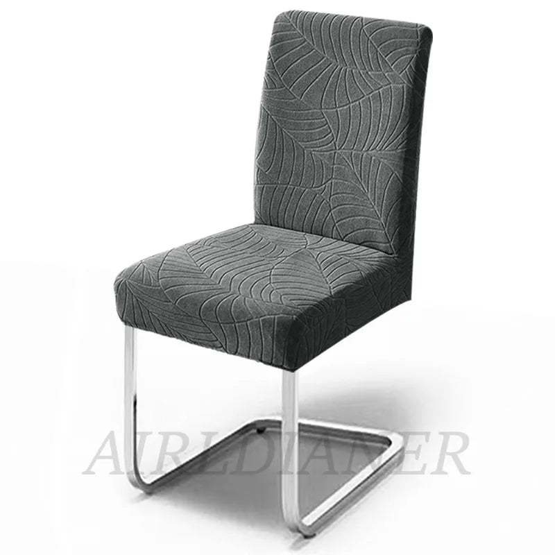 Jacquard Waterproof Chair Cover Solid Color Chair Seat Slipcover Spandex Chair Protector Kitchen Dining Room Home Restaurant 1PC