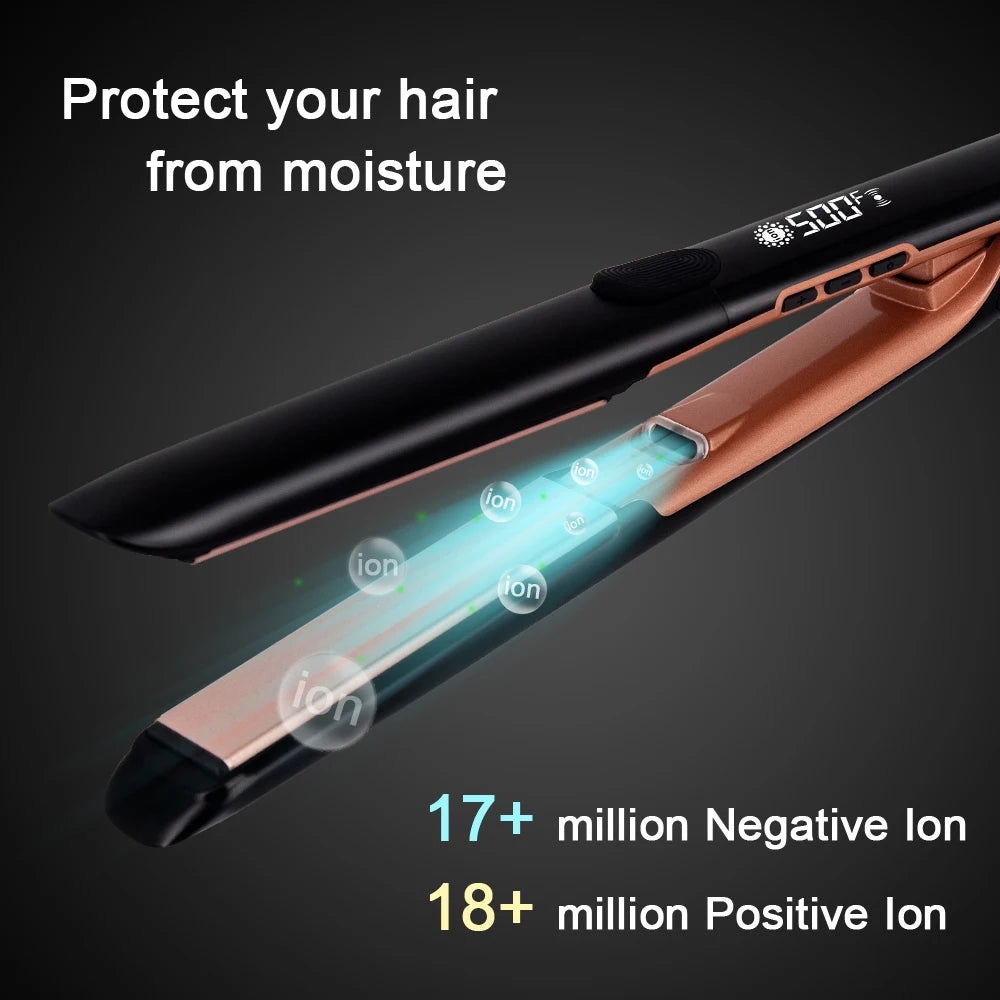 Plasma Hair Straightener Curler Keratin Treatment 250°C 500°F Vibrating Hair Flat Irons For Frizzy Hair Recovers Damage 110-240V