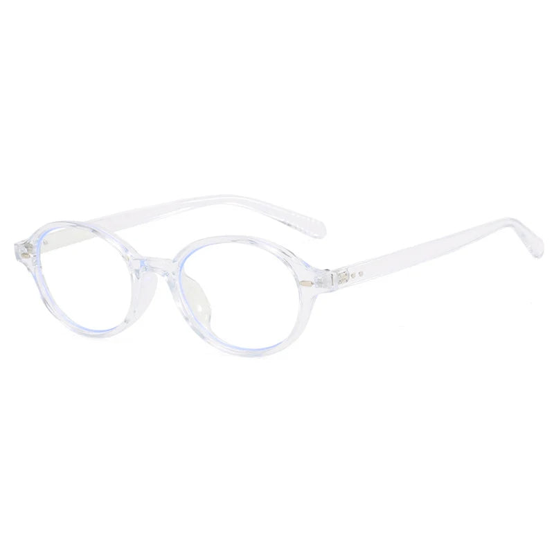 57230 New Oval Anti Blue Light Glasses Women Fashion Rivet Transparent Spectacles Optical Prescription Eyeglass