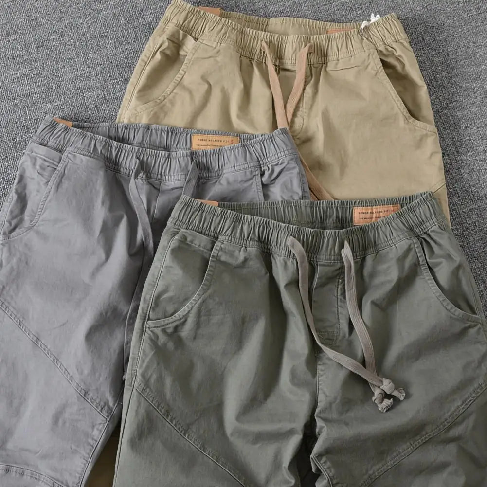 Popular Men Cargo Pants Spring Pure Color Slim Pants Skinny Sporty Men Pants for Party