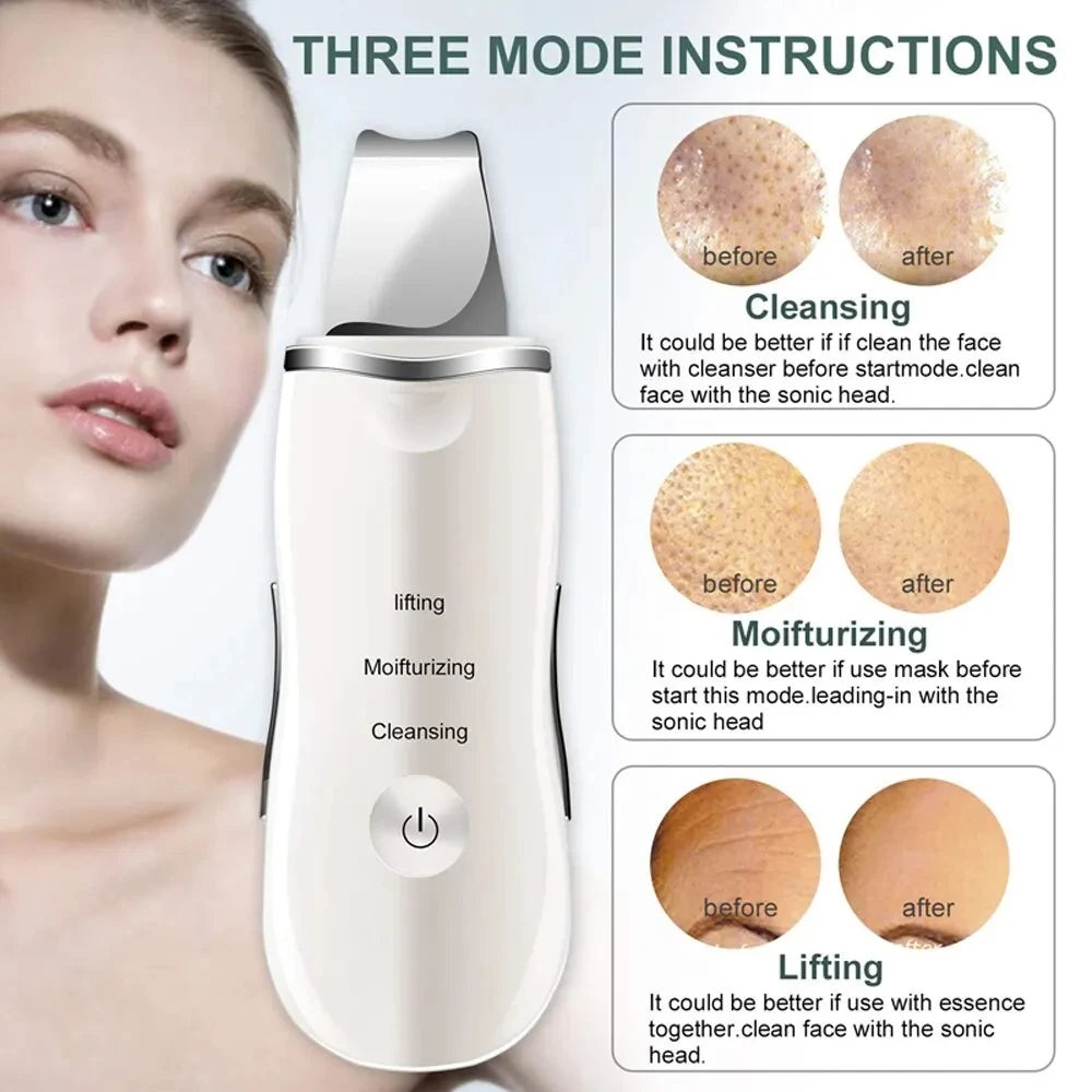 Skin Scrubber Remove Vibrate Deep Face Cleaning Dirt Blackhead Reduce Wrinkles Facial Lifting Peeling Tool Not Ultrasonic Shovel