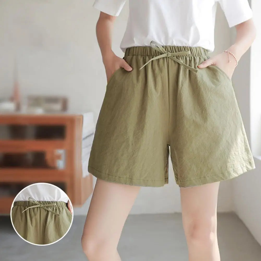 Summer Women Shorts Elastic High Waist Loose Drawstring Sport Jogging Homewear Short Pants Pajama Shorts