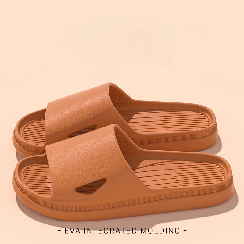 Men's Solid Color Casual Simple Slippers, EVA Material, Versatile Stylish Design, Thick Sole, Convenient, Anti-skid