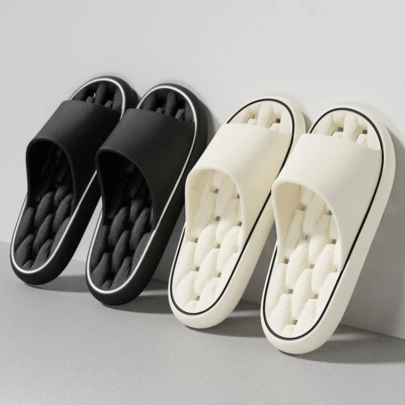 Women's slippers Non-slip leaky bathroom Slippers Casual men's slippers Deodorant beach shoes Soft soled couple flat sandals