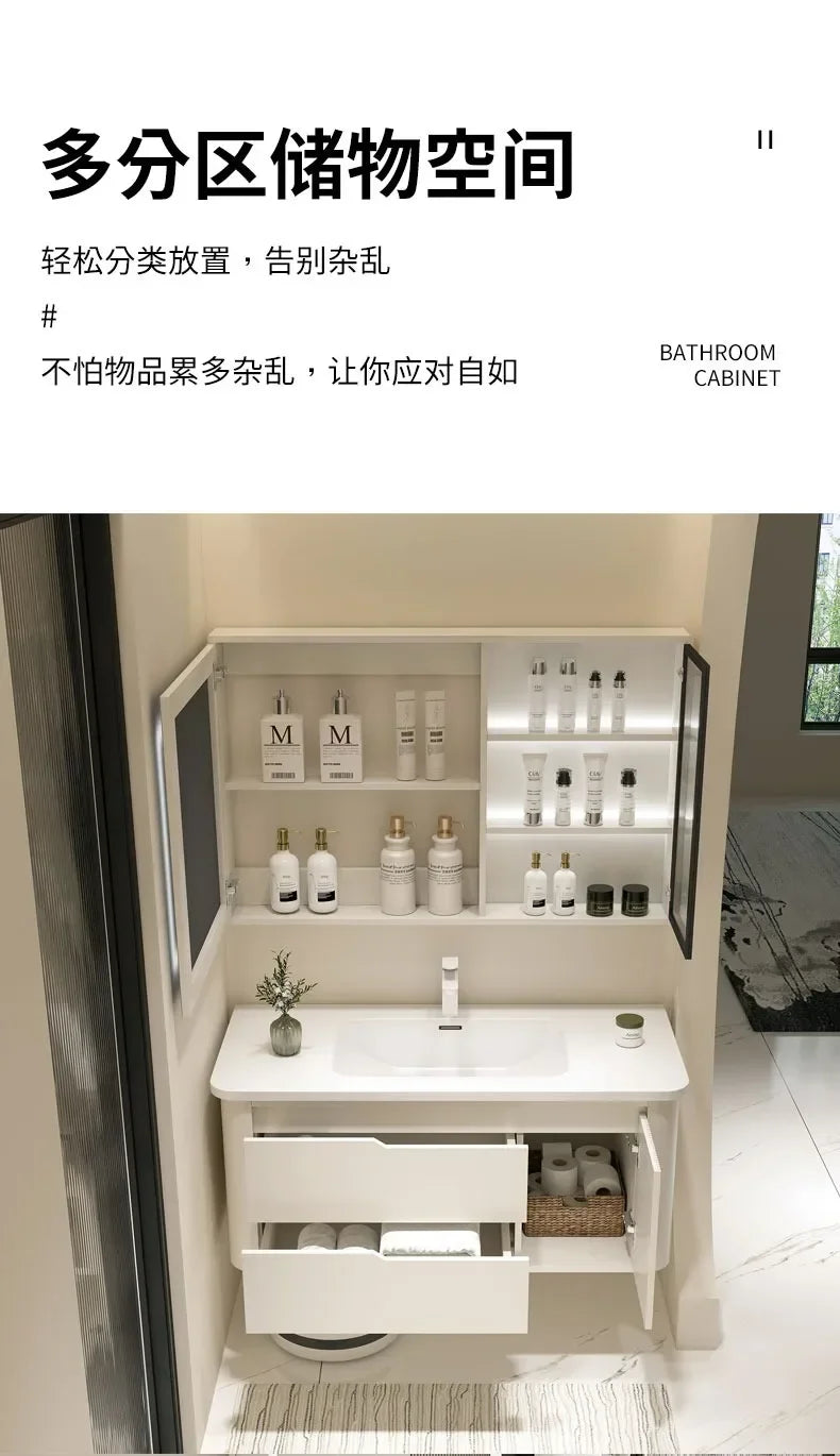 Modern Furniture Jewelry Bathroom Cabinet Storage Organizer Simple Shelves Space Saving Multipurpose Washbasin Makeup Vanity