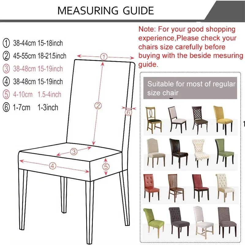 1/2/4/6pcs Jacquard Dining Chair Cover Pure Color All-inclusive Chair Slipcover with Skirt Elastic Durable Seat Protector Decor