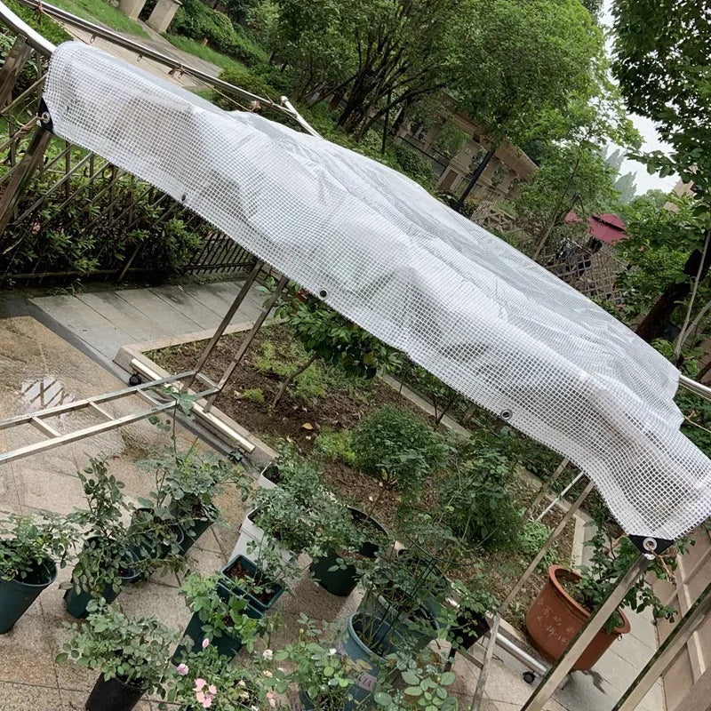 160 180GSM Silvery Edge Mesh Reinforce PE Rainproof Tarpaulin Garden Flower Plants Cover Car Tarpaulin Gazebo Vertical Screen