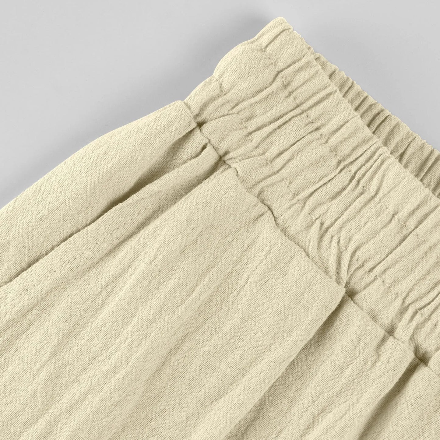 Womens Summer Elastic Waist Pocket Pocket Solid Color Cotton Linen Wide Leg Pants Loose Pants Pants for Women Women’s Pants