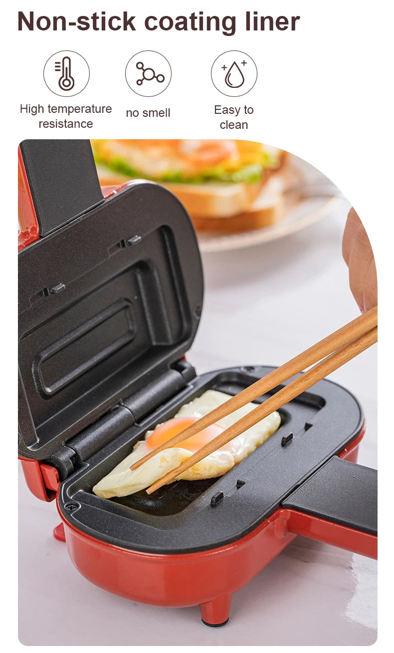 Double-Sided Seal Press Sandwich Machine Mini Taco Burrito Baking Pan Grill Breakfast Maker Bread Hot Dog Toaster Electric Oven