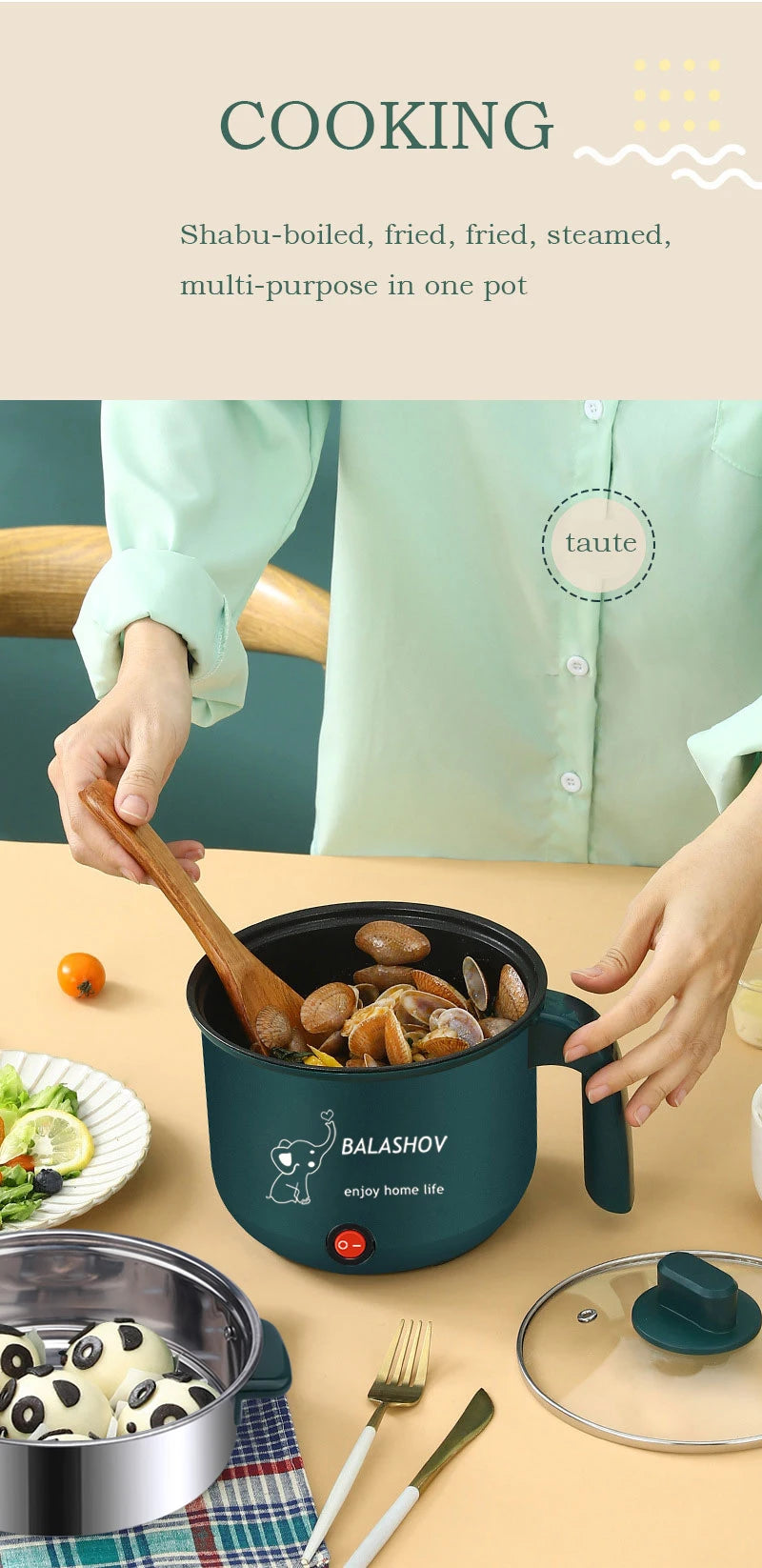 หม้อหุงข้าวไฟฟ้าขนาดเล็ก ทำอาหารได้ 1-2 คน หม้อนึ่งไฟฟ้าแบบเดี่ยว/คู่ หม้อไฟฟ้าอเนกประสงค์สำหรับใช้ในบ้าน