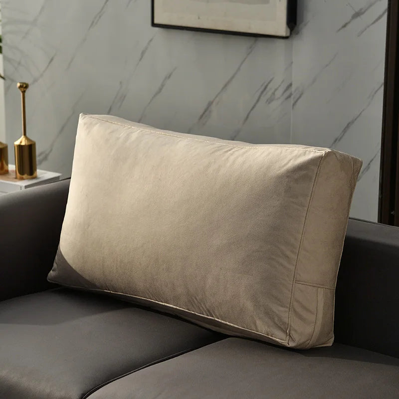 Nordic Faux Leather Rectangular Sofa Cushion Cover Fashion Home Pillowcase Solid Color Tech Fabric Lumbar Protective Covers