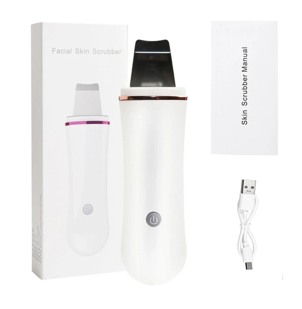 Ultrasonic Skin Scrubber Electric Facial Cleansing Pore Deep Cleanser Acne Blackhead Remover Peeling Shovel Device BeautyMachine