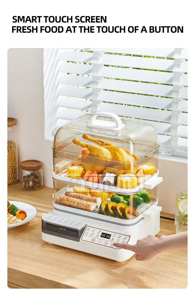 Three-layer Food Steamer Household Electric Steamer Multifunctional Large Capacity Breakfast Machine