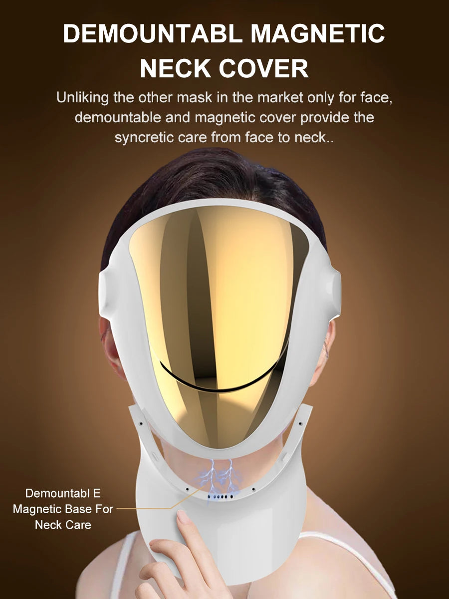 NIR LED Face Mask Red Light Therapy Respirable 3 Colors 807 Lamp Anti-Aging Acne Treat Reduce Wrinkle Full Facial Neck Care Mask
