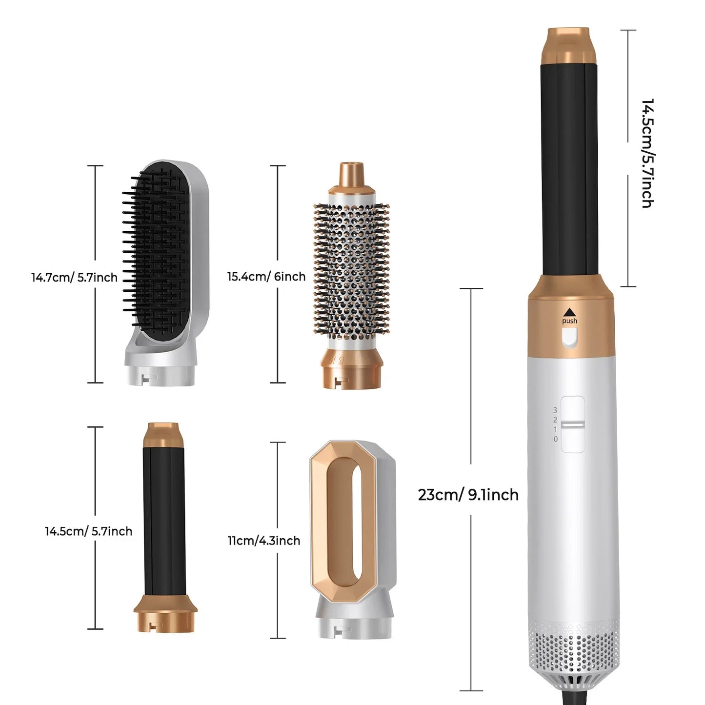 5 in 1 Hair Dryer Professional Hot Comb Set Curling Iron Hair Straightener Styling Tool For Airwrap Hair Dryer NEW 2025