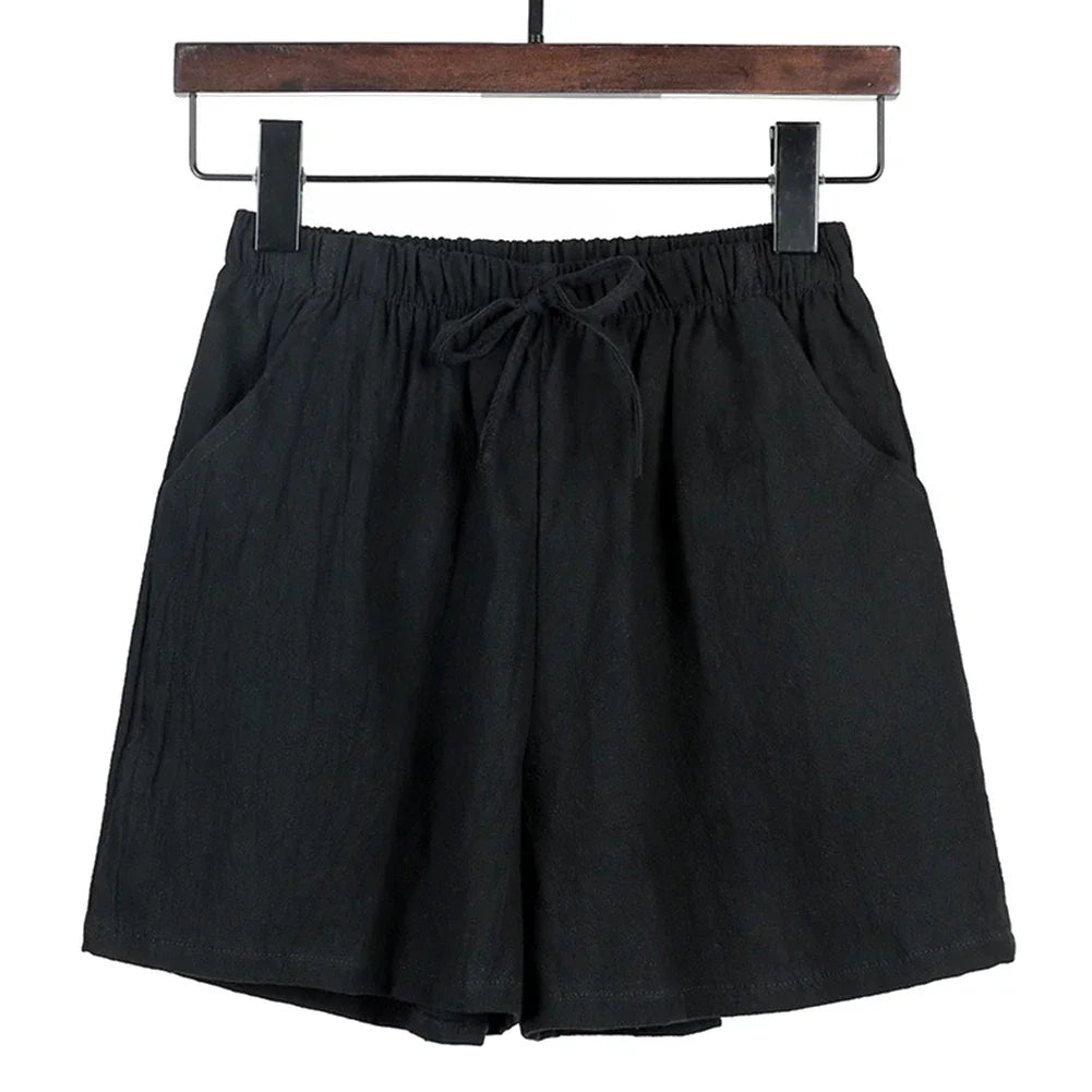 Short Pants Shorts Daily Female Loose Slight Stretch Solid Color Streetwear With Pockets Breathable Casual Gym