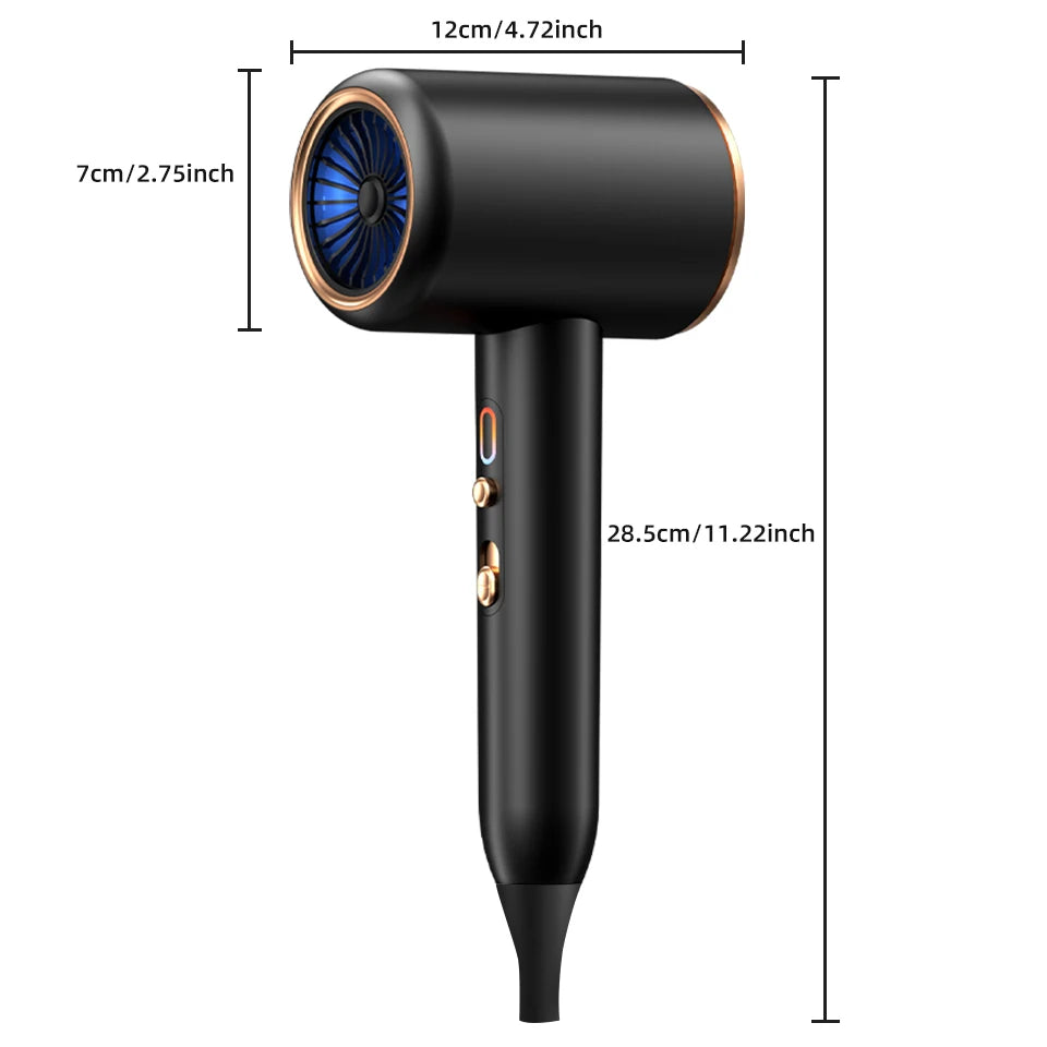 Professional Hair Dryer Negative Lonic Blow Dryer Hot Cold Wind Air Brush Hairdryer Strong PowerDryer Salon Tool 2400W 3th Gear