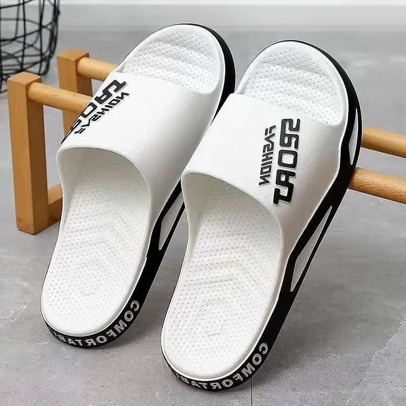 New Summer Soft Sole Slippers Fashion Personality Home Bathe Sandals Anti Slip Durable Men's Beach Outdoor Plus Size Flip Flops