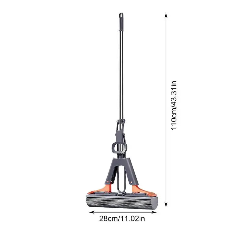 Floor Roller Mop PVA Sponge Floor Squeeze Mop For Cleaning Efficient Cleaning Absorbent Sponge Mop For Hardwood Tile Marble
