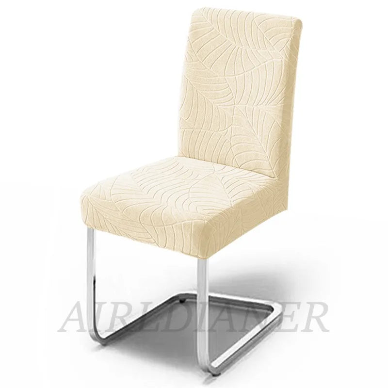 Jacquard Waterproof Chair Cover Solid Color Chair Seat Slipcover Spandex Chair Protector Kitchen Dining Room Home Restaurant 1PC