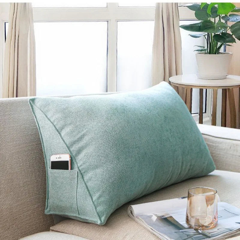 Office Sofa Bedside Back Cushion Cover Triangle Pillowcase TV Reading Lumbar Cushion Comfort Soft Bed Rest Decor Pillow Covers