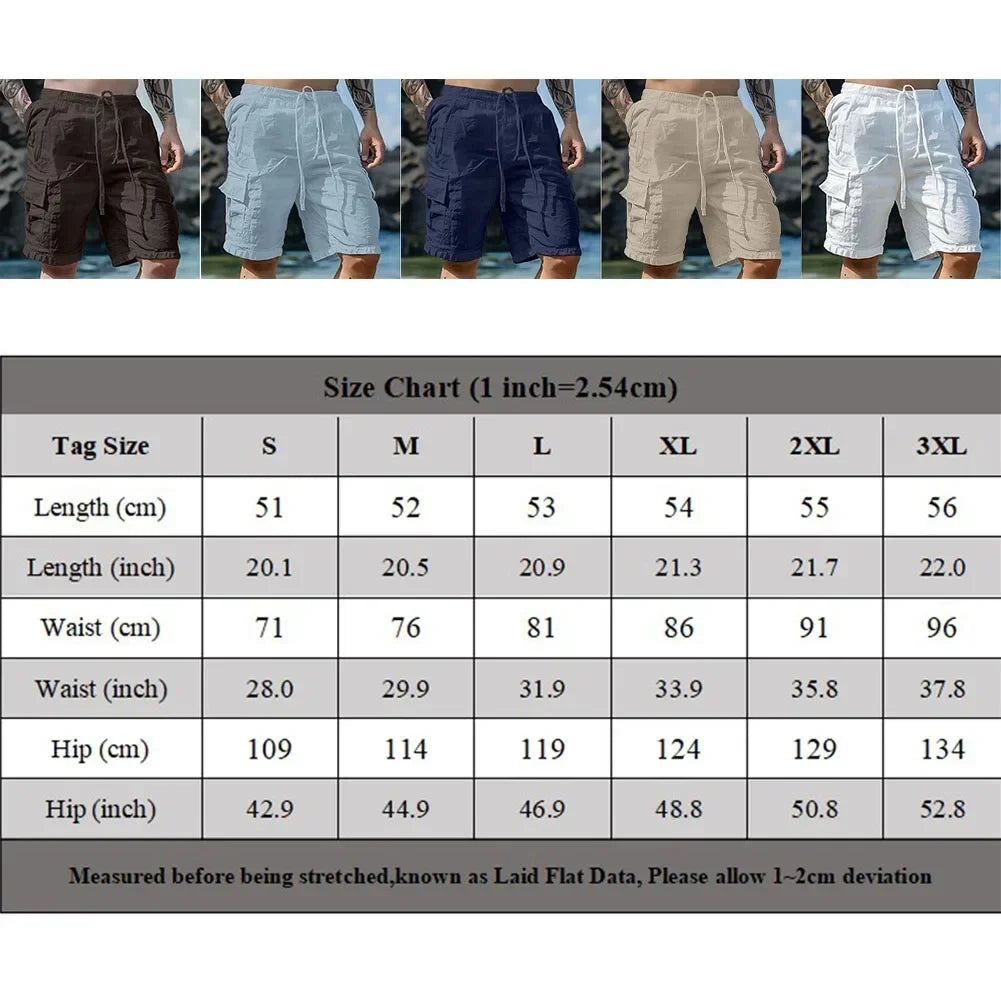 Men Loose Cargo Shorts With Pockets Fashion Beach Streetwear Sports Casual Shorts Running Short Pants