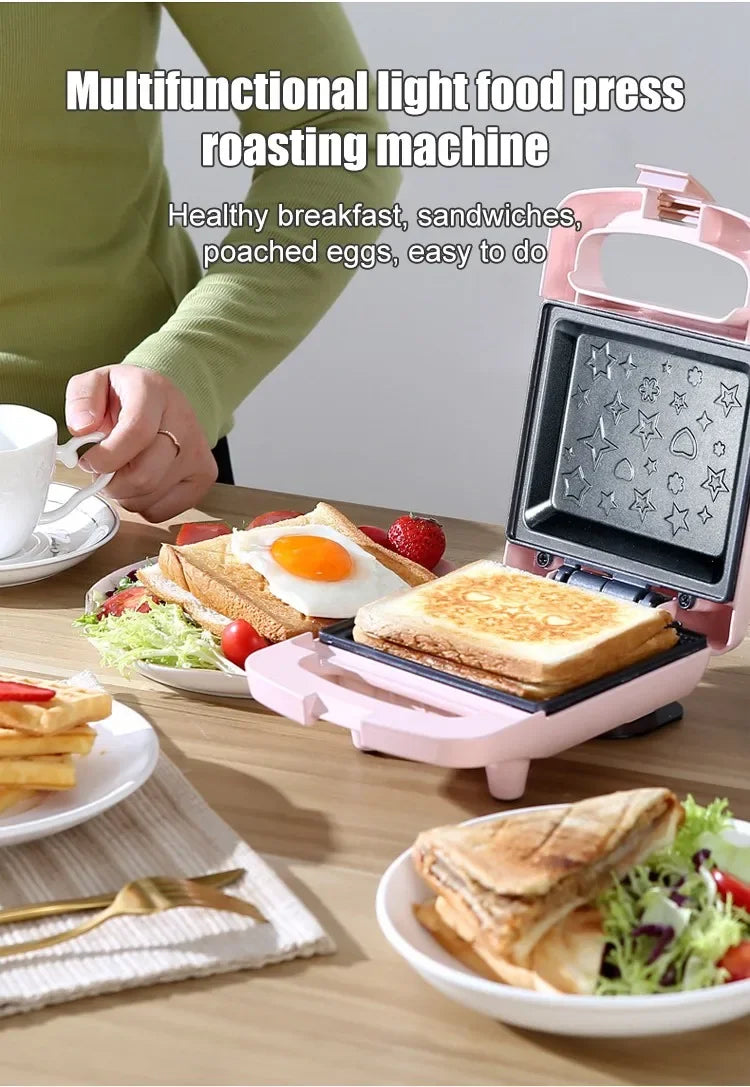 220V Electric Sandwich Maker Breakfast Machine Multi-baker Toaster Baking Waffle Maker Takoyaki Toast Pressure Toaster