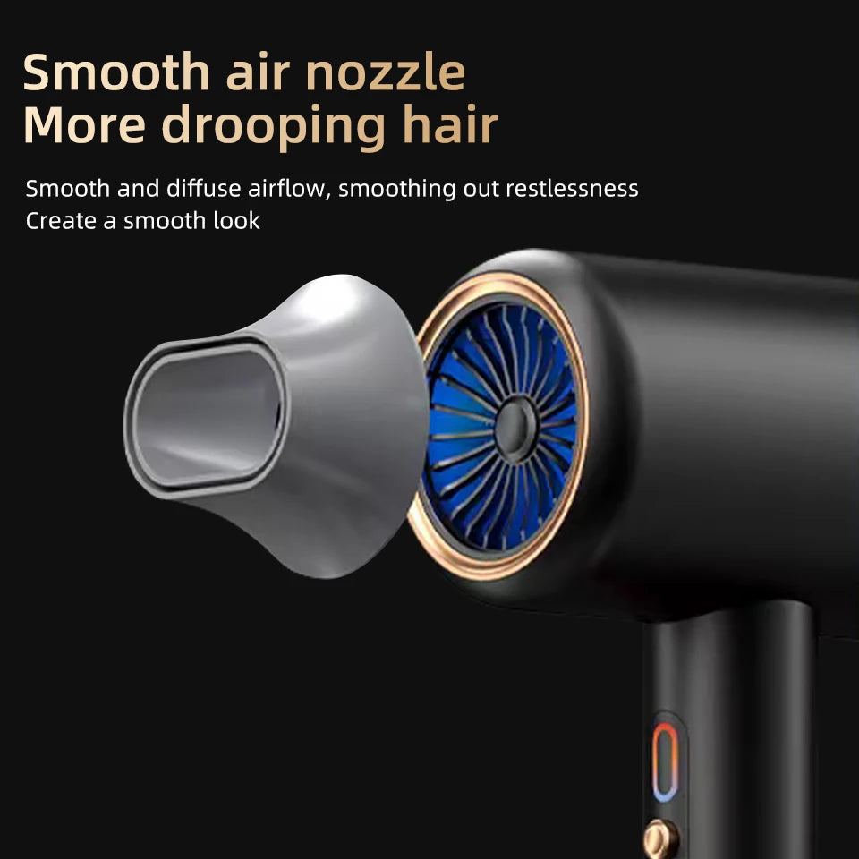 Professional Hair Dryer Negative Lonic Blow Dryer Hot Cold Wind Air Brush Hairdryer Strong PowerDryer Salon Tool 2400W 3th Gear