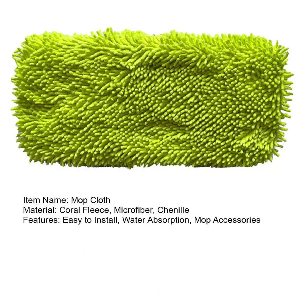 Mop Cleaning Pad Mop Cloth Cover Thickened Elastic Band Flat Coral Fleece Microfiber Chenille Replacement Rotary for Bathroom