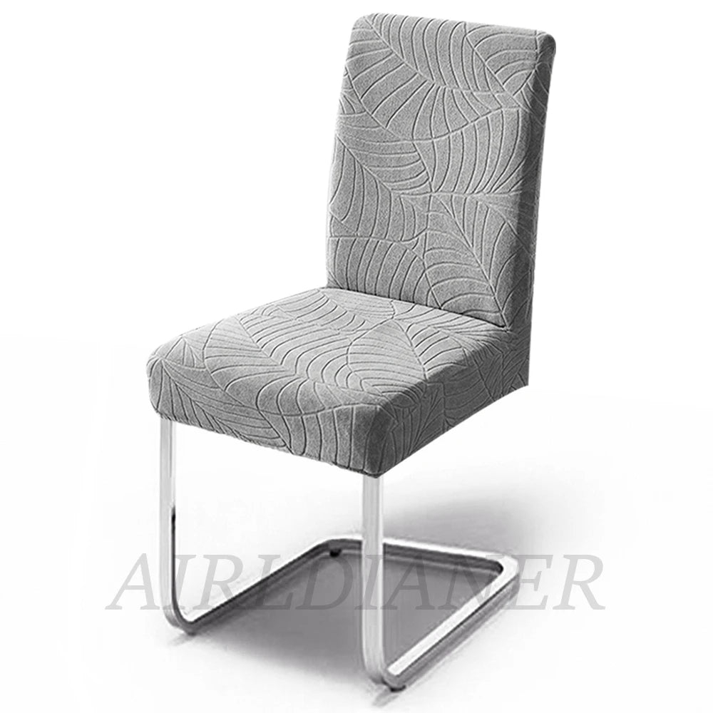 Jacquard Waterproof Chair Cover Solid Color Chair Seat Slipcover Spandex Chair Protector Kitchen Dining Room Home Restaurant 1PC