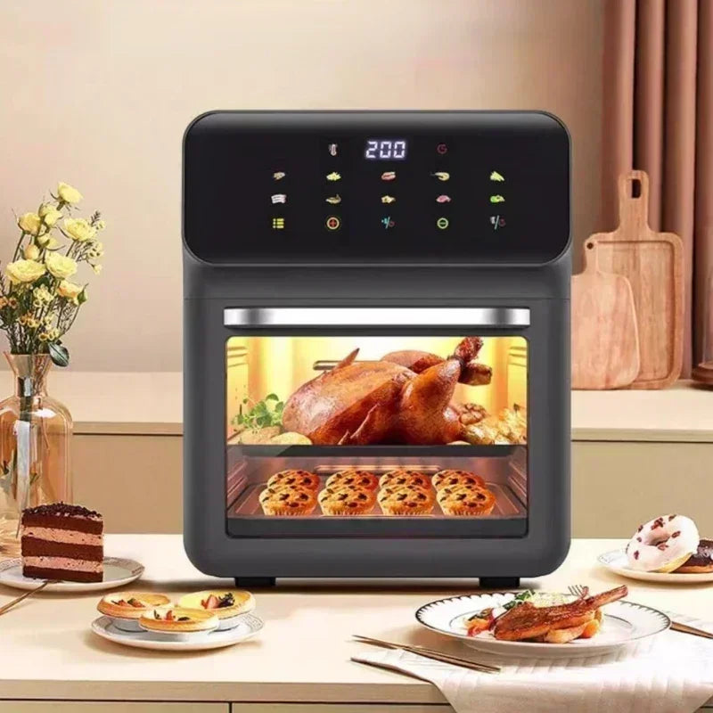New Visual Air Fryer Household 220V 15L Large Capacity Air Fryer Oven Kitchen Appliance Freidoras De Aire