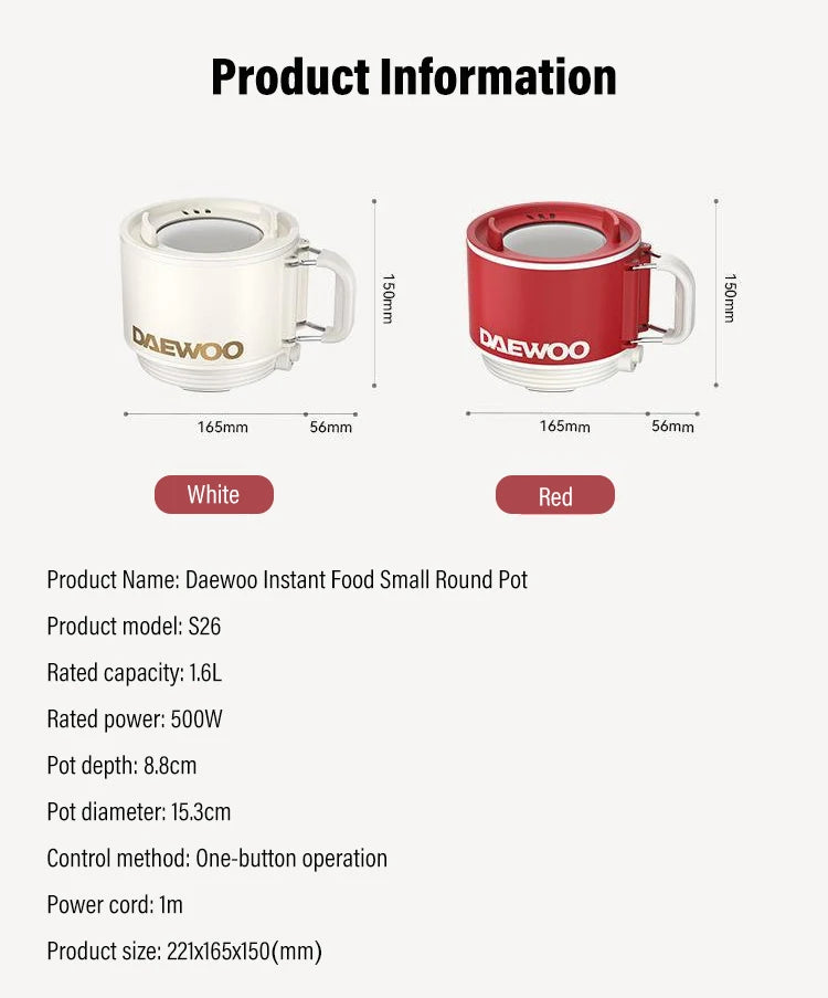 Multifunctional Portable electric cooking pot Electric Heating Pot frying pan For Students Dormitory Non-stick Noodle Partner