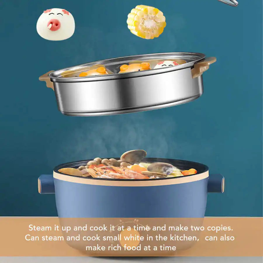 800W Electric Cooker 2.5L 3 Speed Control Single Layer Electric Pot Multifunctional Cooker Home Kitchen Cookware
