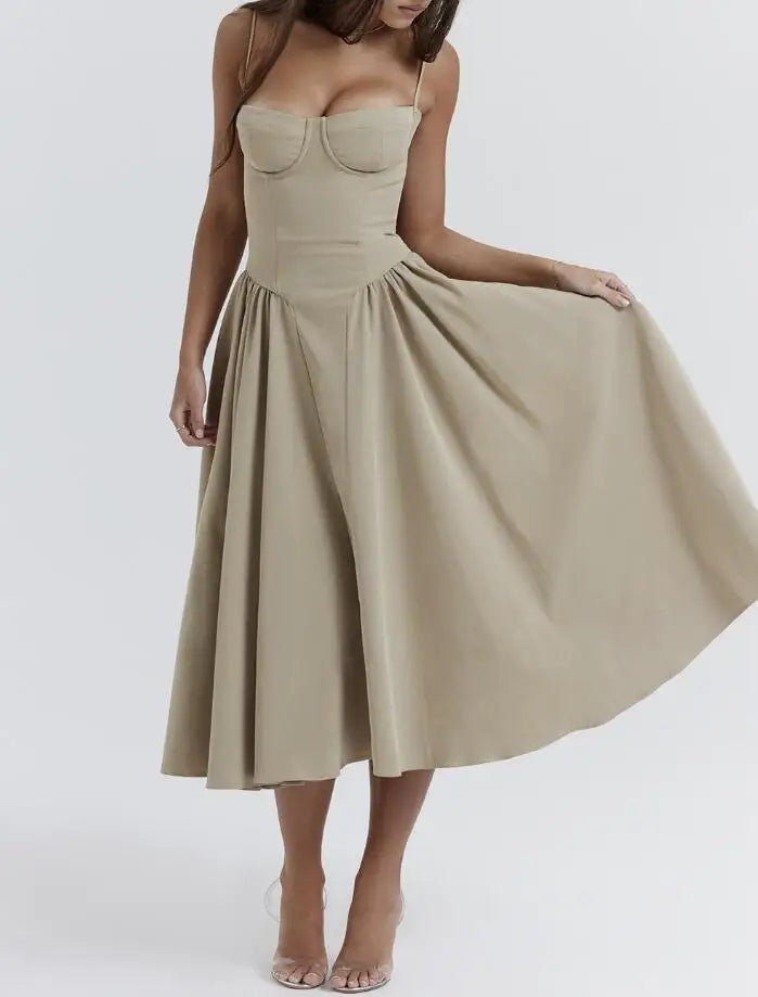 New Fashion Sexy Backless One Cut Collar Strap Solid Color Slim Fit Dress For Women,4 Colors
