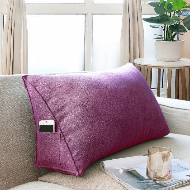 Office Sofa Bedside Back Cushion Cover Triangle Pillowcase TV Reading Lumbar Cushion Comfort Soft Bed Rest Decor Pillow Covers