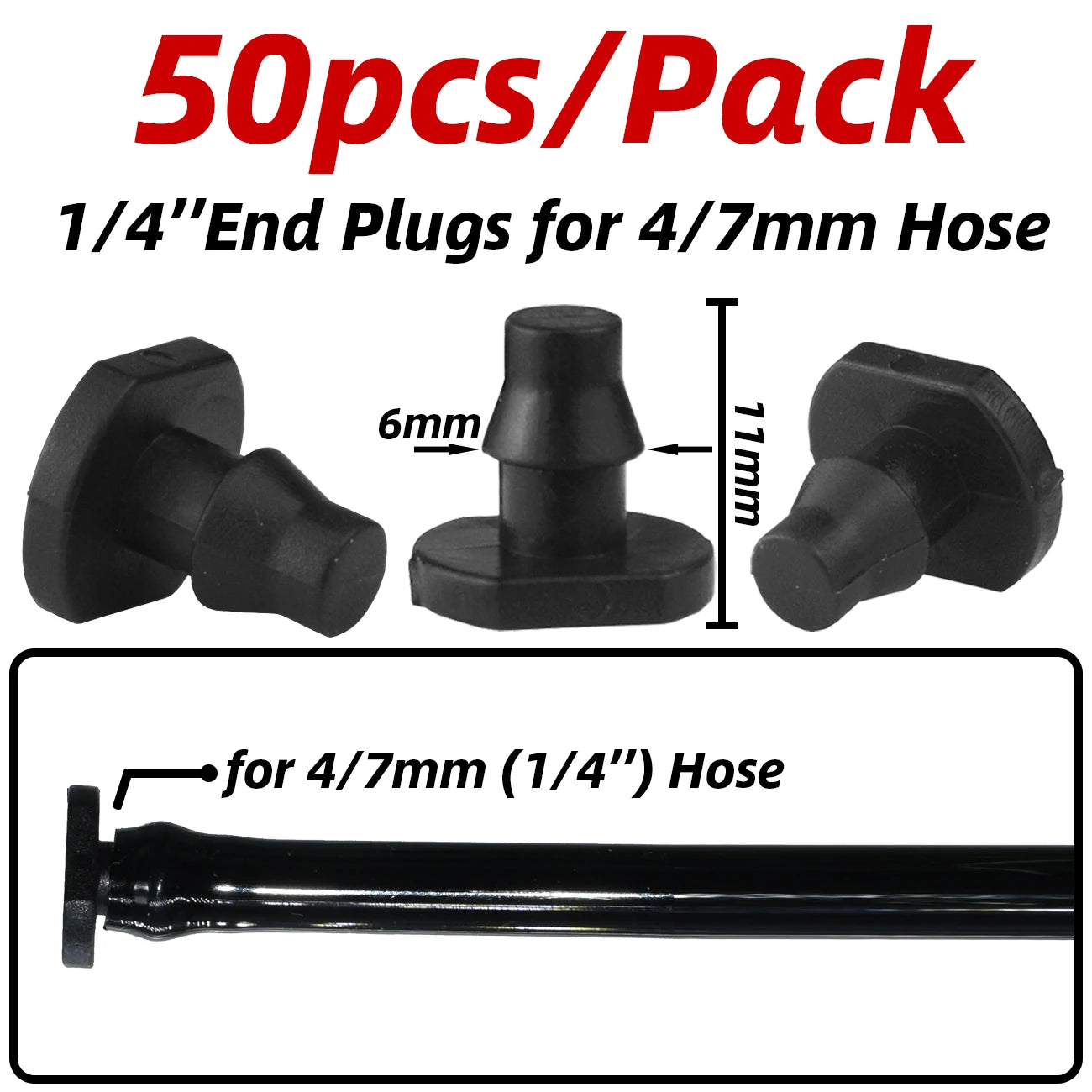 1-50pcs Barbed Connectors Irrigation Fittings Drip Irrigation Barbed Connectors 4/7mm Tubing Fittings for Flower Pot Garden Lawn
