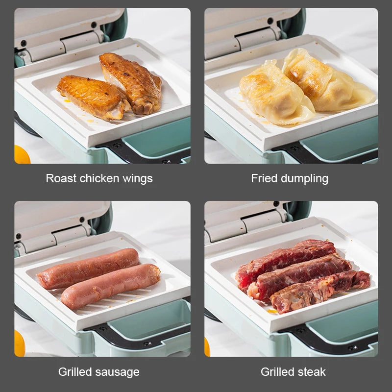 Multifunction Sandwich Light Food Maker Double-sided Heating Bread Toaster Breakfast Baking Machine Ceramic Coating Grilling Pan