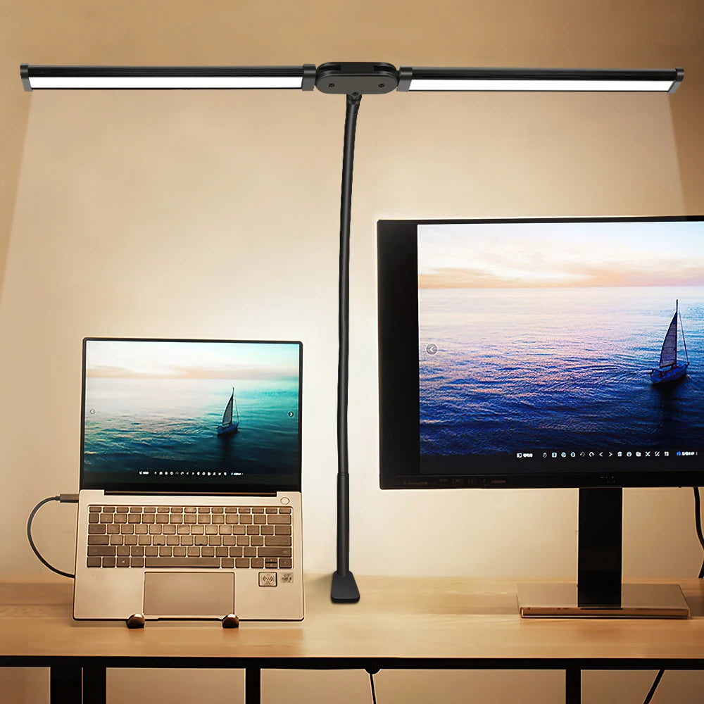 Double headed LED clip type remote control desk lamp reading lamp desktop desk lamp architectural desk lamp with 5 color modes a
