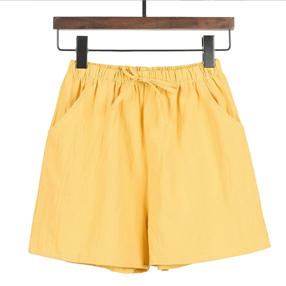 Short Pants Shorts Daily Female Loose Slight Stretch Solid Color Streetwear With Pockets Breathable Casual Gym