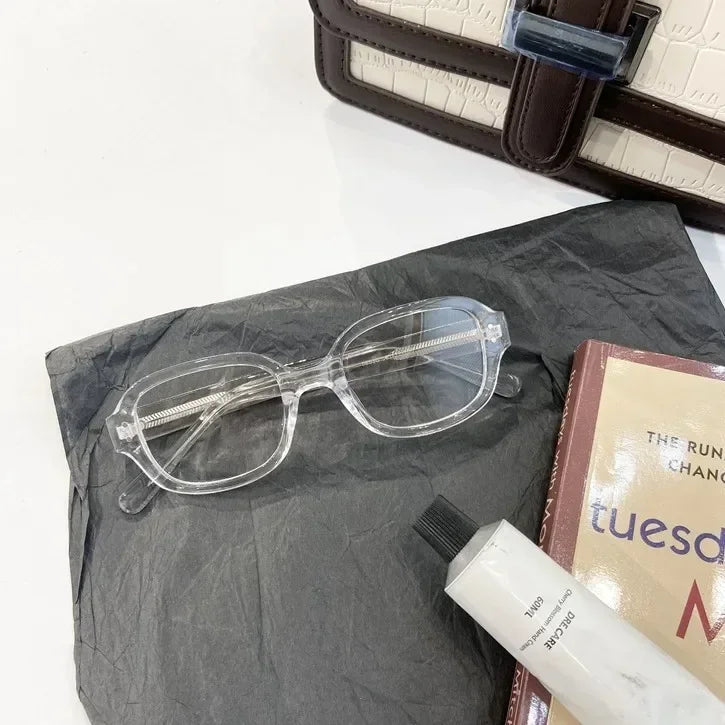 Retro Square Frame Eyeglass for Women Red Computer Reading Glasses Clear Blue Light Blocking Eyewears Vintage Decorative Goggles