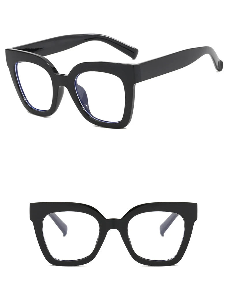 Sexy Square Brown Glasses Frame Women Transparent Anti Blue Light Blocking Female Eyeglasses Fashion Cateye Optical Eyewear
