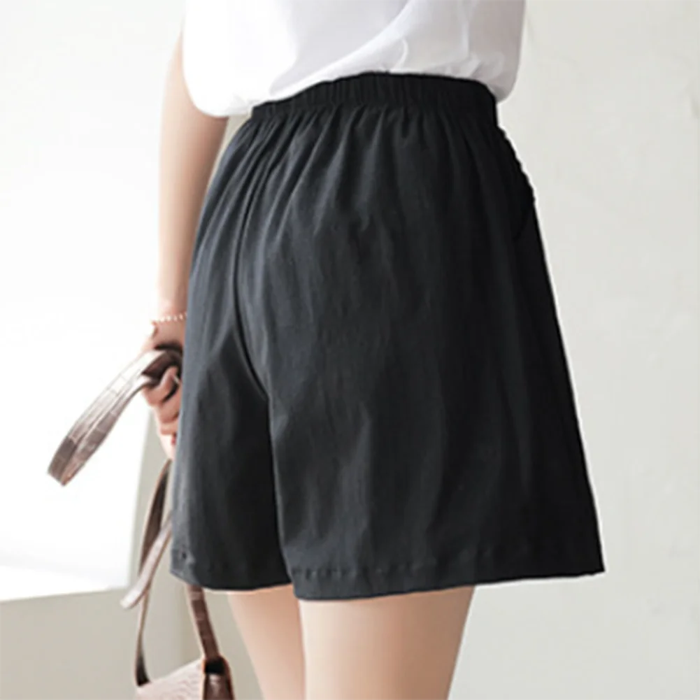 Short Pants Shorts Daily Female Loose Slight Stretch Solid Color Streetwear With Pockets Breathable Casual Gym