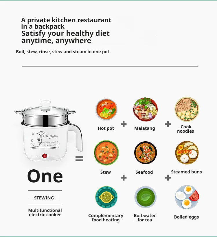 Student dormitory multifunction electric cooking pot for cooking noodles Electric Rice Cooker Machine kitchen acceesories