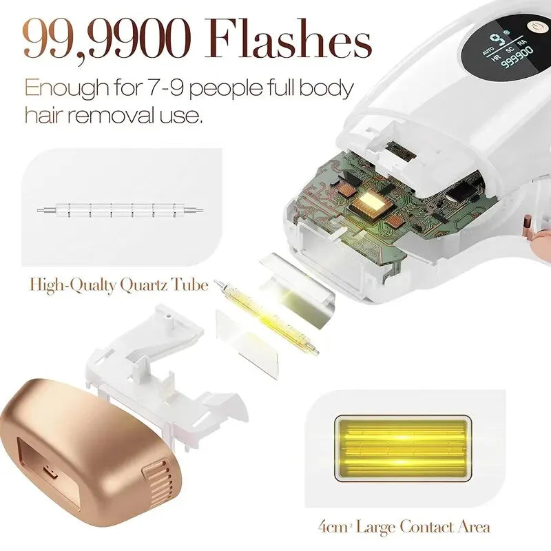 999999 Flash IPL Laser Hair Removal Convenient Home Device for Women Easy Hair Removal Painless Electric Hair Removal
